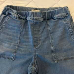 Madewell Pull-on jeans blue elastic waist patch pockets
